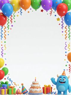birthday monster border