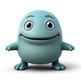 cute blue 3d monster