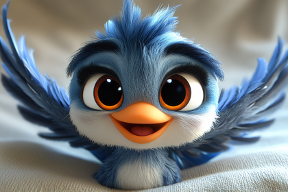 Cute Blue Bird Cartoon