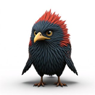 cartoon spiky bird
