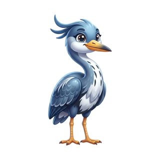 cartoon blue heron