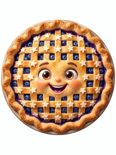 happy blueberry pie