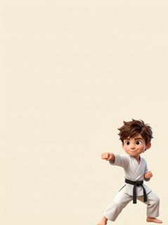 cartoon karate boy