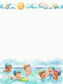 kids swimming border
