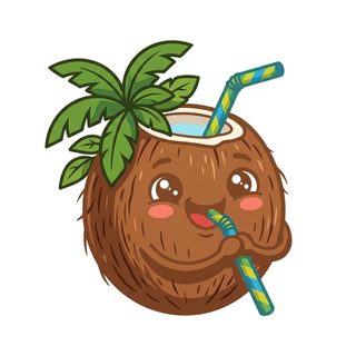 cute coconut character