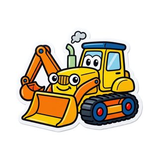 cartoon construction excavator