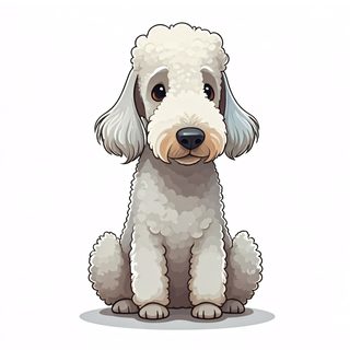 sitting curly poodle