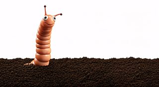 cartoon earthworm soil