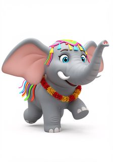 festive cartoon elephant