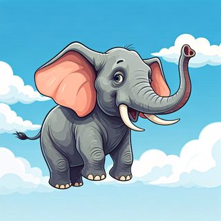 cute flying elephant