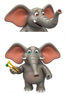 cartoon elephant musician