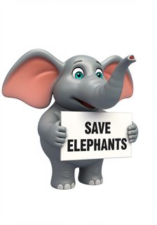 cartoon elephant sign