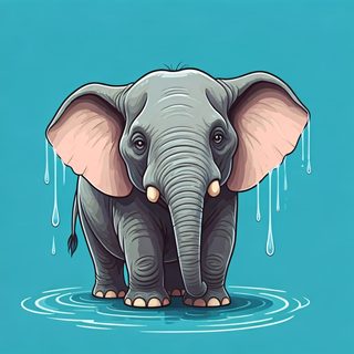 cartoon elephant water