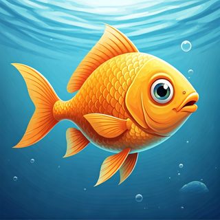 cartoon goldfish underwater