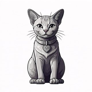 cartoon grey cat