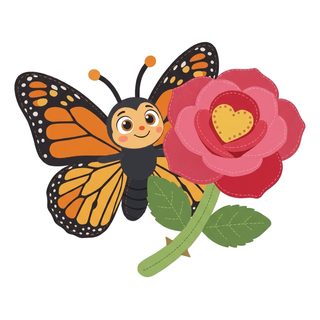 butterfly with rose