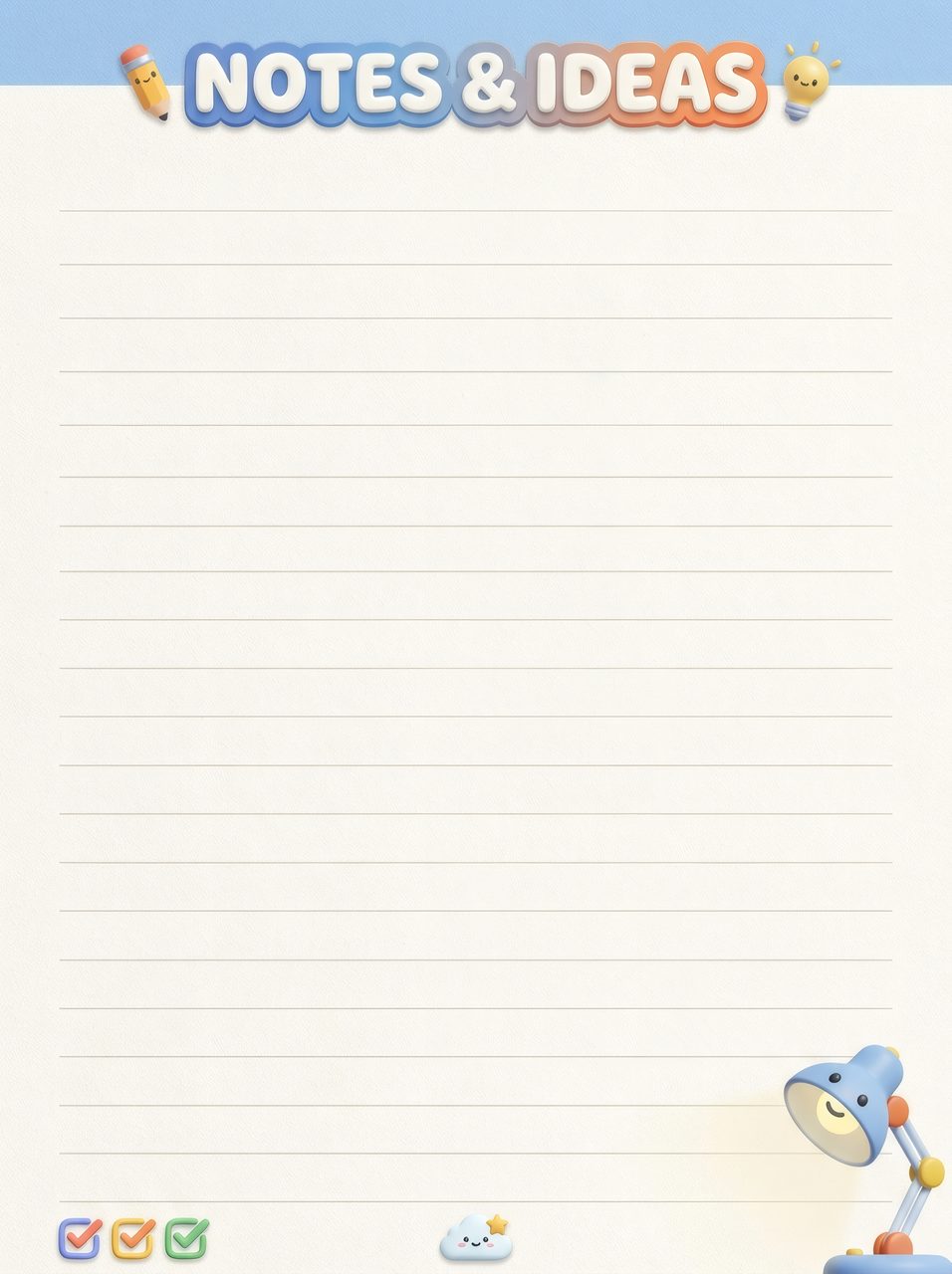 cartoon notes template