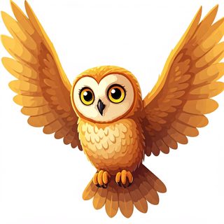 flying cartoon owl