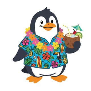 penguin in hawaiian shirt