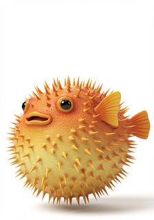 orange pufferfish render