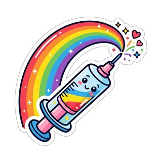 kawaii rainbow syringe