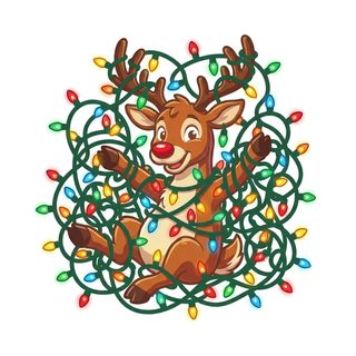 reindeer in lights