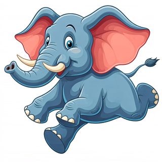 cartoon running elephant