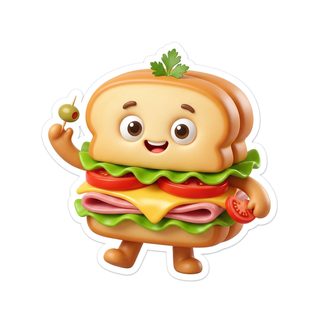 cartoon sandwich mascot