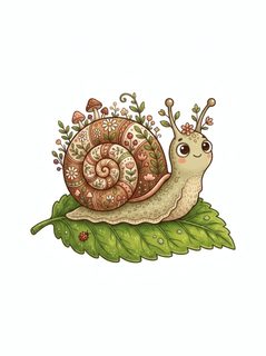 cute floral snail