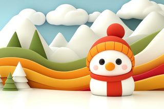 cute winter snowman