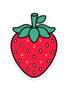 cartoon strawberry sticker