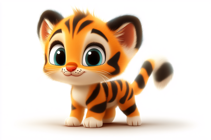 Cute Cartoon Tiger Cub