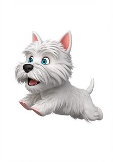 jumping westie puppy
