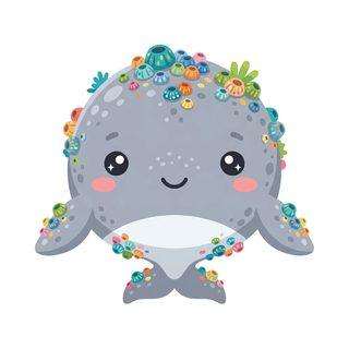 cute whale illustration