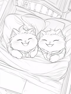 Cute Cats in Bed