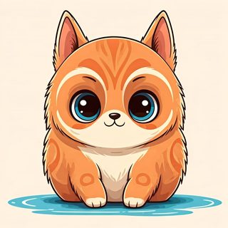 chibi orange kitten
