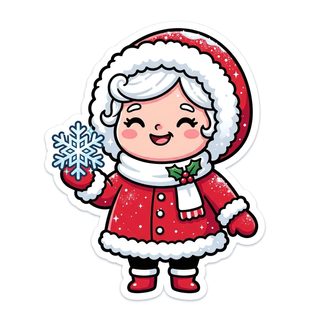 santa girl sticker