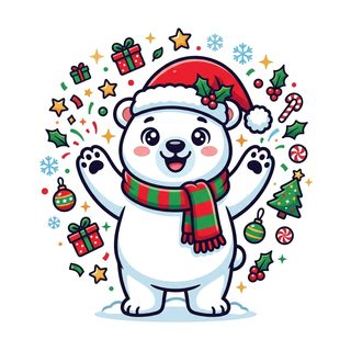christmas polar bear