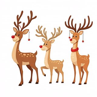 cartoon reindeer trio