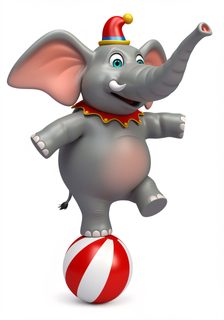 circus elephant balancing