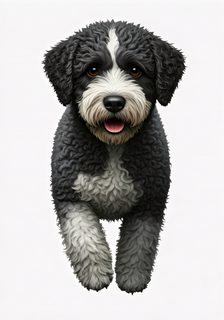 black white curly puppy