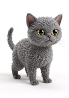 curly gray kitten