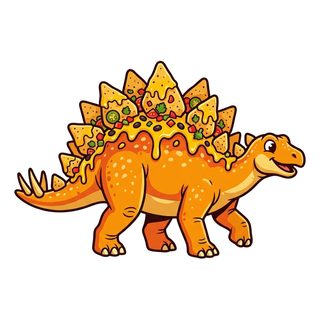nachos dinosaur illustration