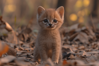 Cute Fawn Kitten Portrait