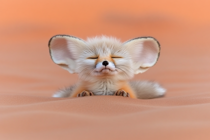 Cute Fennec Fox in Desert