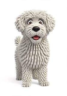 fluffy cartoon puppy