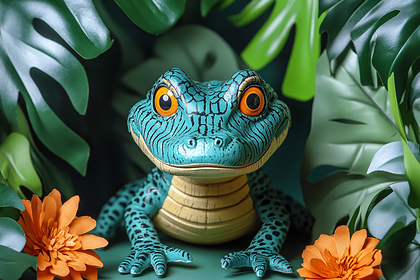 Cute Frog in a Tropical Setting