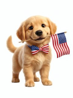 patriotic puppy portrait