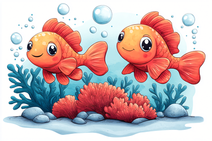 Cute Goldfish In Underwater Scene