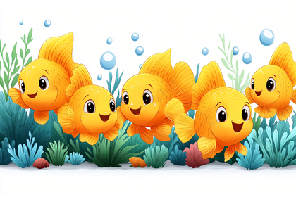 Cute Goldfish Underwater Scene